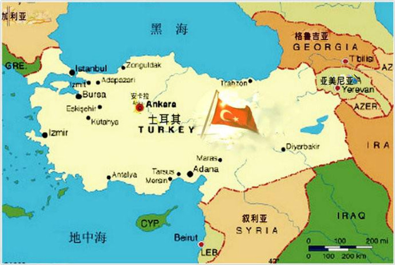 土耳其世界地图